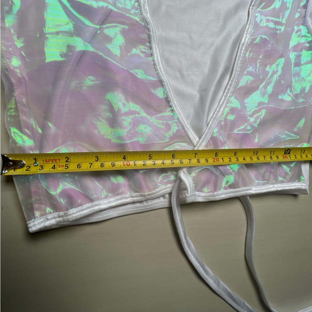 Iridescent Two-Piece Set Skirt Wrap Top Designer Size S fairy costume Halloween - Picture 7 of 13